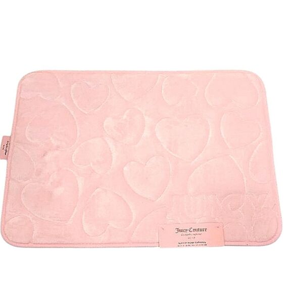 Juicy Couture Home Hearts Bold Logo Memory Foam Plush Bath Rug - Picture 2 of 6